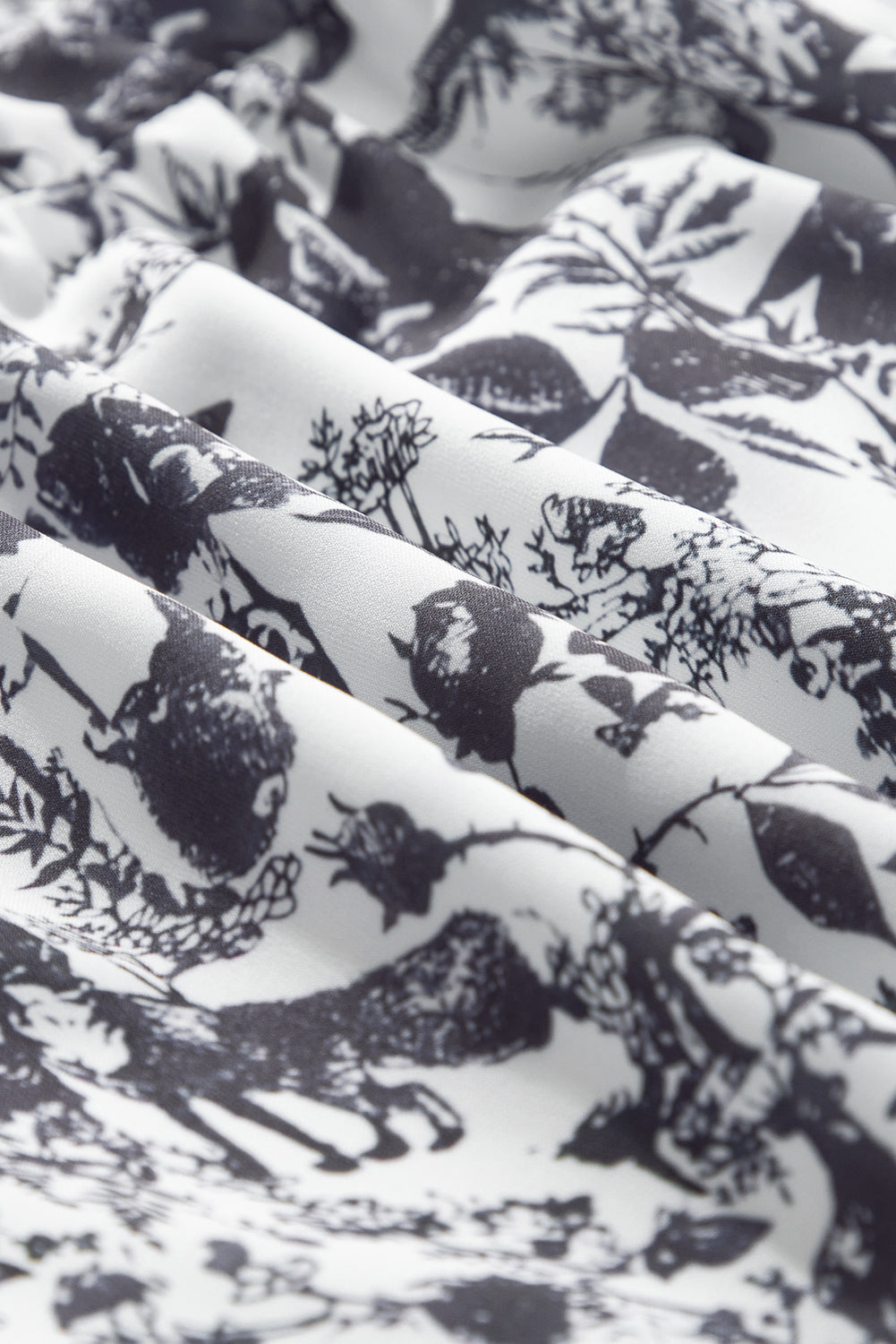 Black Floral Print Bow Detail Puff Sleeve Plus Size Midi Dress Plus Size Midi Dresses JT's Designer Fashion
