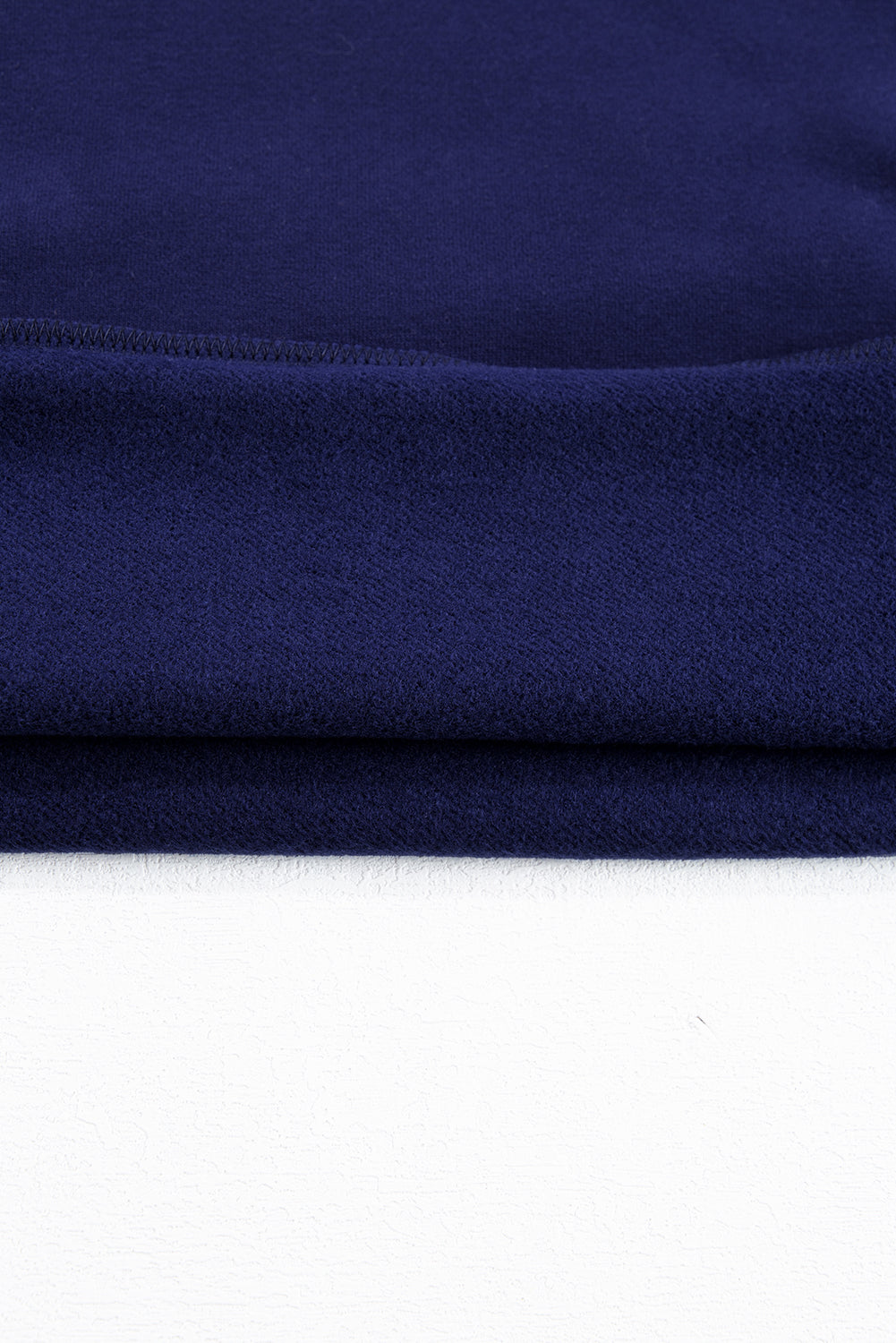 Navy Blue Solid Fleece Lined Drop Shoulder High Low Sweatshirt Sweatshirts & Hoodies JT's Designer Fashion