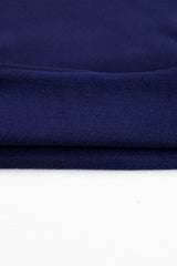 Navy Blue Solid Fleece Lined Drop Shoulder High Low Sweatshirt Sweatshirts & Hoodies JT's Designer Fashion