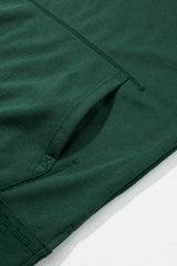 Blackish Green Quilted Patchwork Exposed Seam Hoodie Sweatshirts & Hoodies JT's Designer Fashion