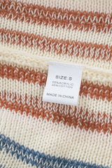 Multicolor Striped Knit Kangaroo Pocket Hooded Sweater Sweaters & Cardigans JT's Designer Fashion