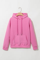 Bonbon Solid Color Fleece Lined Drawstring Hoodie with Pocket Sweatshirts & Hoodies JT's Designer Fashion