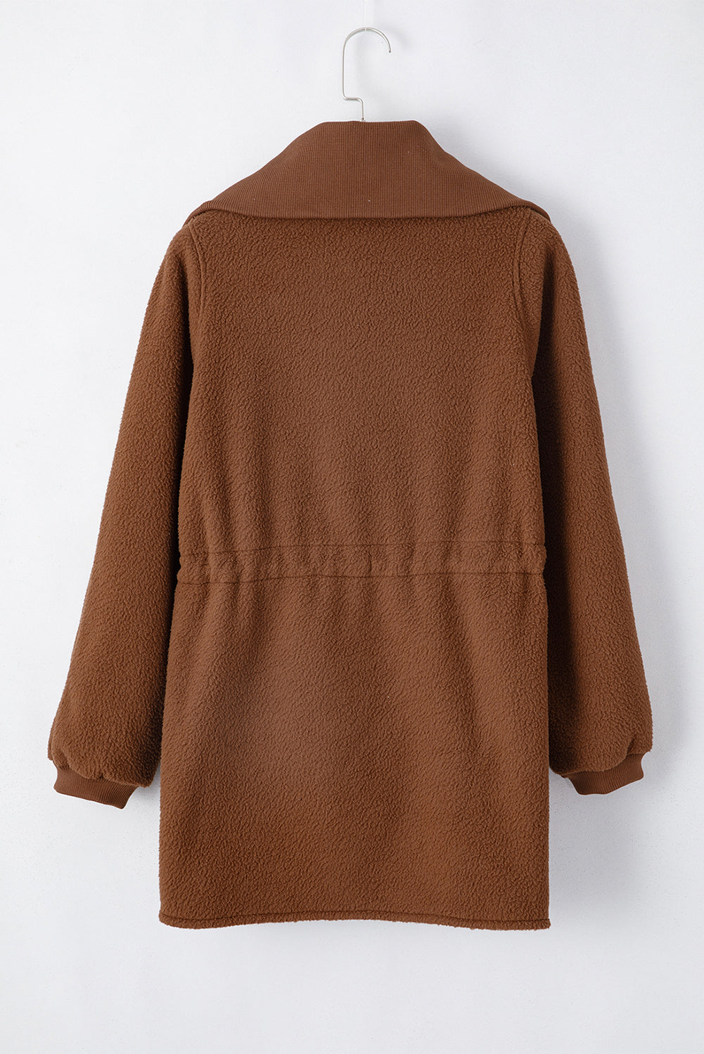 Brown Half Zip Fleece Pullover Sweatshirt Sweatshirts & Hoodies JT's Designer Fashion