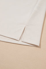 White Floral Crochet Splicing Sleeve T Shirt Dress T Shirt Dresses JT's Designer Fashion