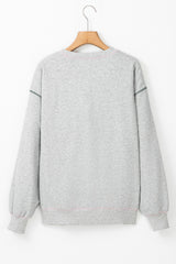 Light Grey COUNTRY CLUB PICKLEBALL Graphic Exposed Stitching Casual Sweatshirt Sweatshirts & Hoodies JT's Designer Fashion