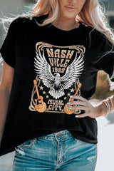 Black Vintage NASHVILLE 1982 Music City Graphic Tee Graphic Tees JT's Designer Fashion