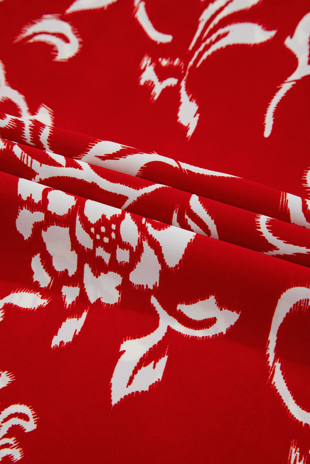 Red Floral Printed Spaghetti Strap Empire Waist Maxi Dress Floral Dresses JT's Designer Fashion