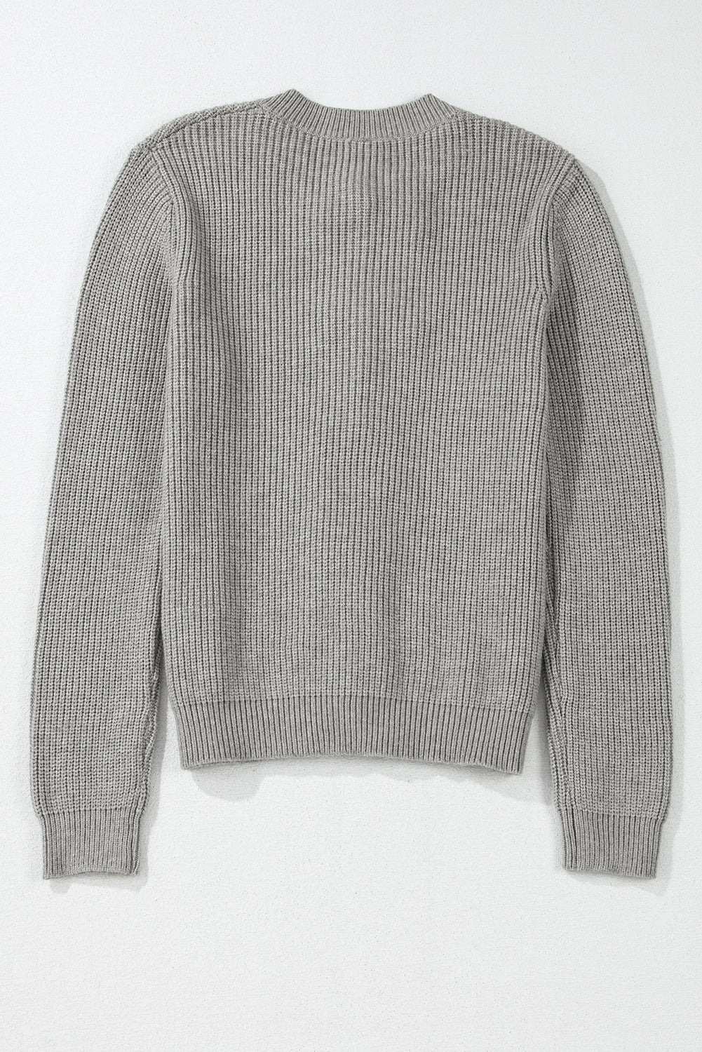 Philippine Gray Ribbed Knit Bow Front Buttoned Cardigan Cardigans JT's Designer Fashion