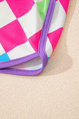 Multicolour Checkered Drawstring Elastic Waist Casual Shorts Casual Shorts JT's Designer Fashion