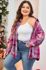 Rose Plus Size Checkered Print Button up Shirt Plus Size Blouses & Shirts JT's Designer Fashion