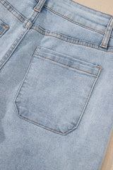 Beau Blue Light Wash High Rise Denim Shorts Denim Shorts JT's Designer Fashion
