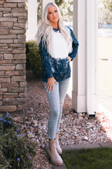 Navy Tie-dyed Crew Neck Pullover Sweatshirt Sweatshirts & Hoodies JT's Designer Fashion