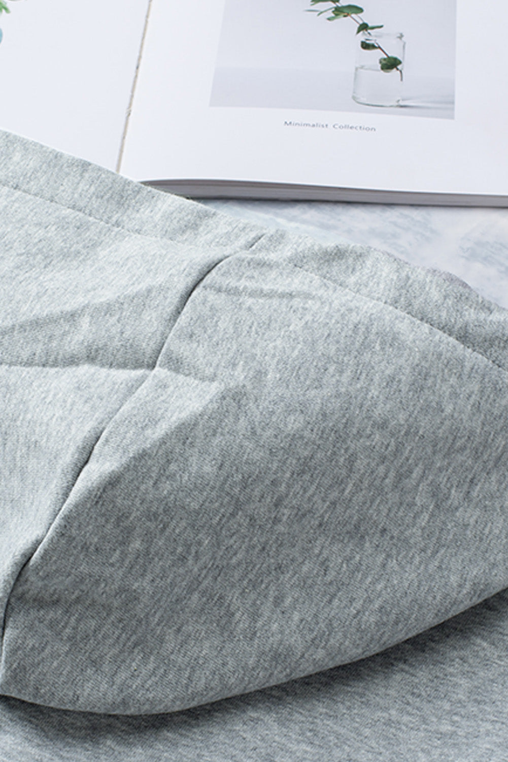 Grey Casual Solid Color Lace-up Hoodie Sweatshirts & Hoodies JT's Designer Fashion