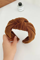 Chestnut Knotted Ribbed Wide Headband Headwear JT's Designer Fashion