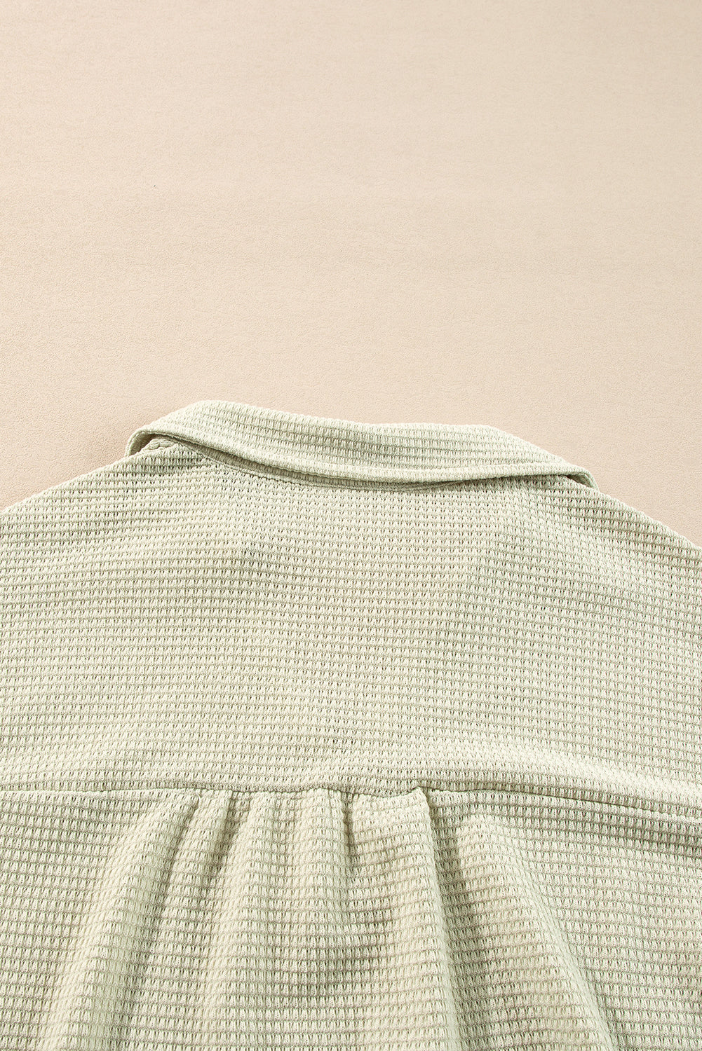 Parchment Textured Buttoned Long Sleeve Top 2 Piece Shorts Set Short Sets JT's Designer Fashion