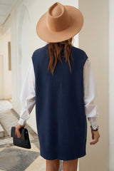 Dark Blue Knit Vest Pullover Sweater Sweaters & Cardigans JT's Designer Fashion