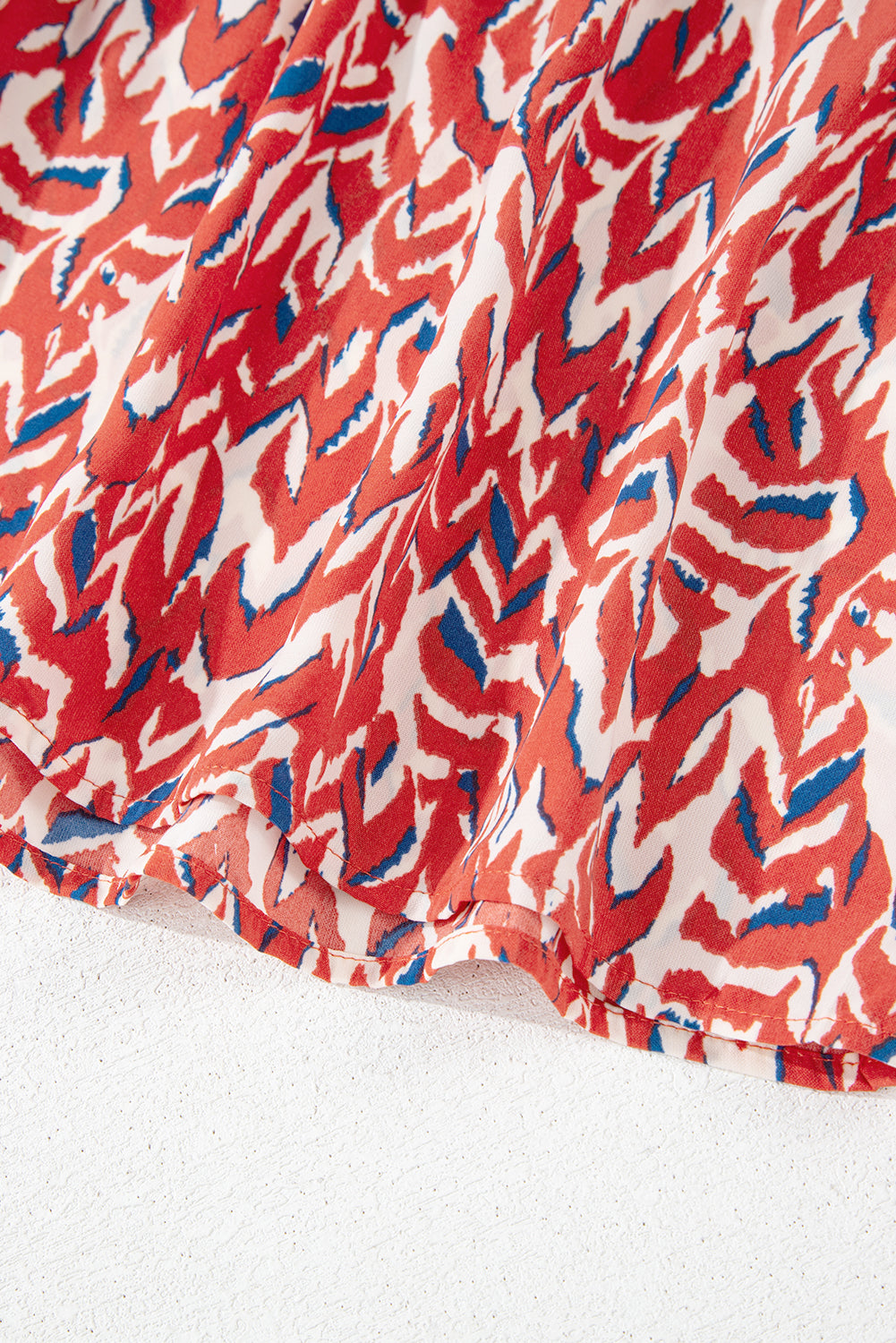 Red Plus Size Abstract Print Notch V Neck High Waist Maxi Dress Plus Size Maxi Dresses JT's Designer Fashion