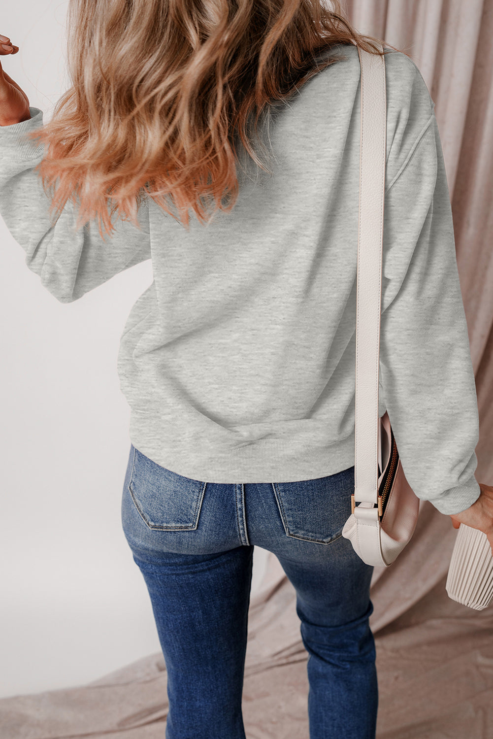 Gray Thanksgiving Pumpkin Season Drop Shoulder Sweatshirt Graphic Sweatshirts JT's Designer Fashion