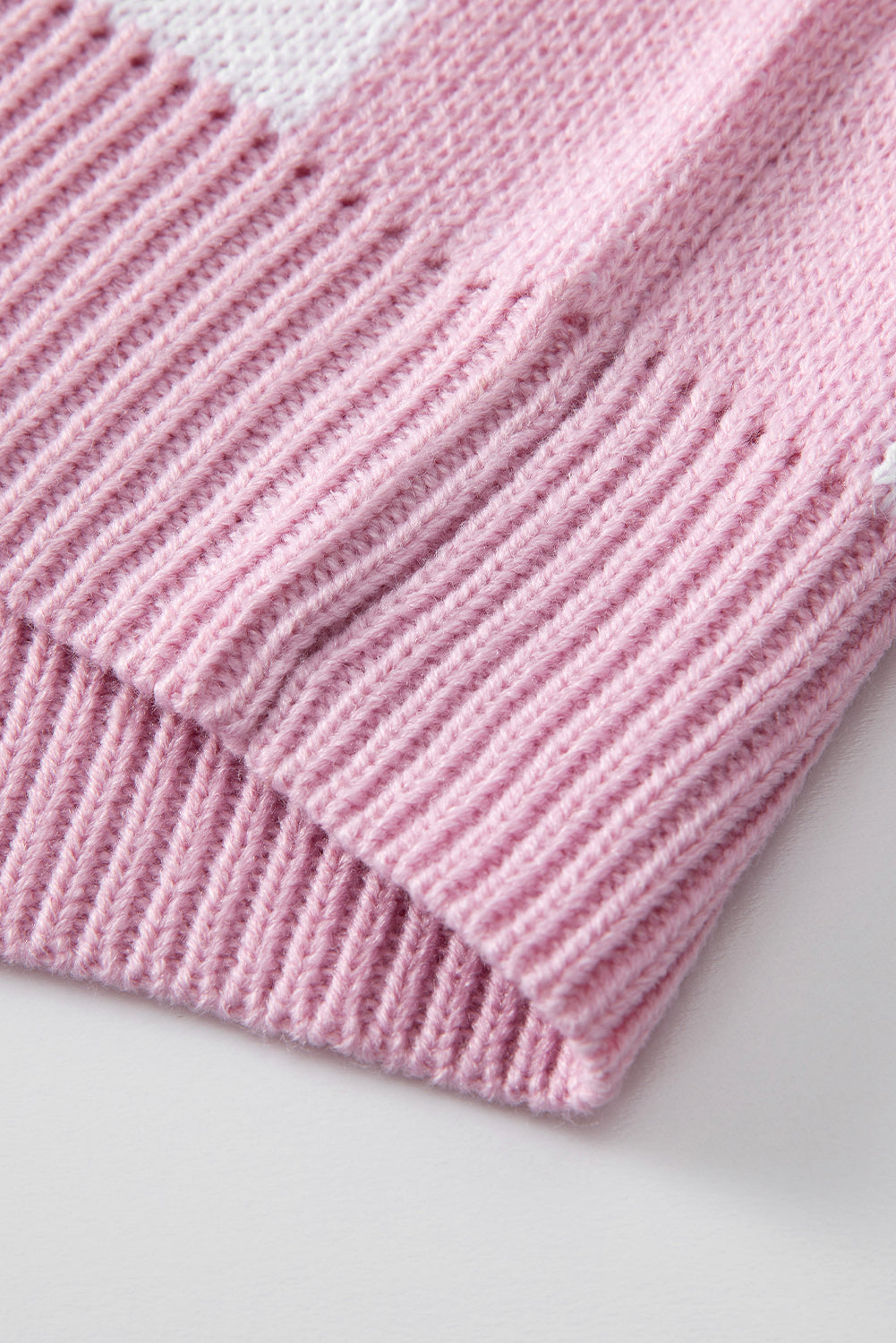 Pink Checkered Bishop Sleeve Sweater Sweaters JT's Designer Fashion