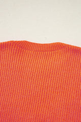 Vitality Orange Thankful for my queens Ribbed Knit Drop Shoulder Graphic Sweater Sweaters JT's Designer Fashion