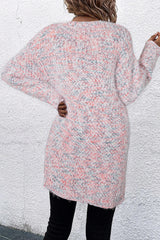 Pink Multicolor Confetti Open Front Knit Cardigan Cardigans JT's Designer Fashion