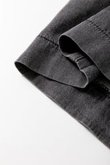 Carbon Grey Mineral Wash Button Fly Waist Wide Leg Jeans Jeans JT's Designer Fashion