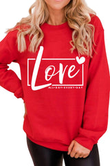 Fiery Red Valentine's Day Love Graphic Sweatshirt Graphic Sweatshirts JT's Designer Fashion