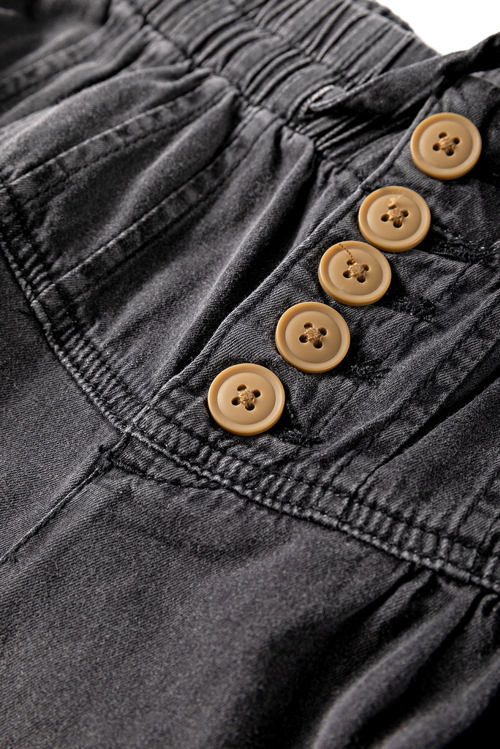 Carbon Grey Mineral Wash Button Fly Waist Wide Leg Jeans Jeans JT's Designer Fashion