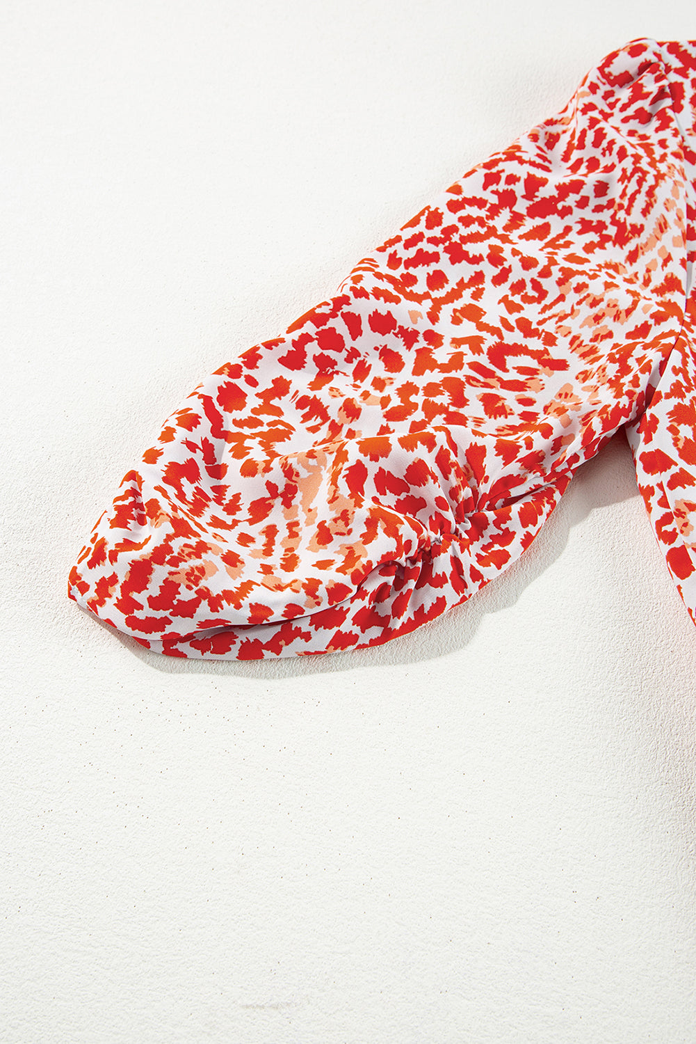 Tomato Red Leopard Print Long Sleeve Hollowed Back Split Mini Dress Mini Dresses JT's Designer Fashion