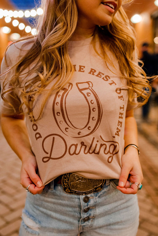 Khaki DO NOT BE LIKE THE REST OF THEM Darling Graphic Tee Khaki 95%Polyester+5%Elastane Graphic Tees JT's Designer Fashion