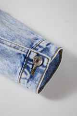 Beau Blue Vintage Washed Flap Pockets Denim Jacket Denim Jackets JT's Designer Fashion