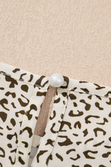 Beige Plus Size Leopard Print Frill Trim Short Sleeve Flared Dress Plus Size Midi Dresses JT's Designer Fashion