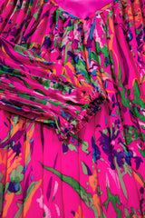 Rose Plus Size Abstract Floral Print Pleated Loose Dress Plus Size Mini Dresses JT's Designer Fashion