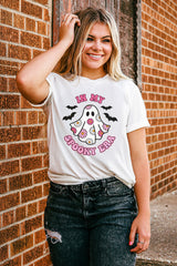 White IN MY SPOOKY ERA Halloween Ghost Graphic Tee Graphic Tees JT's Designer Fashion