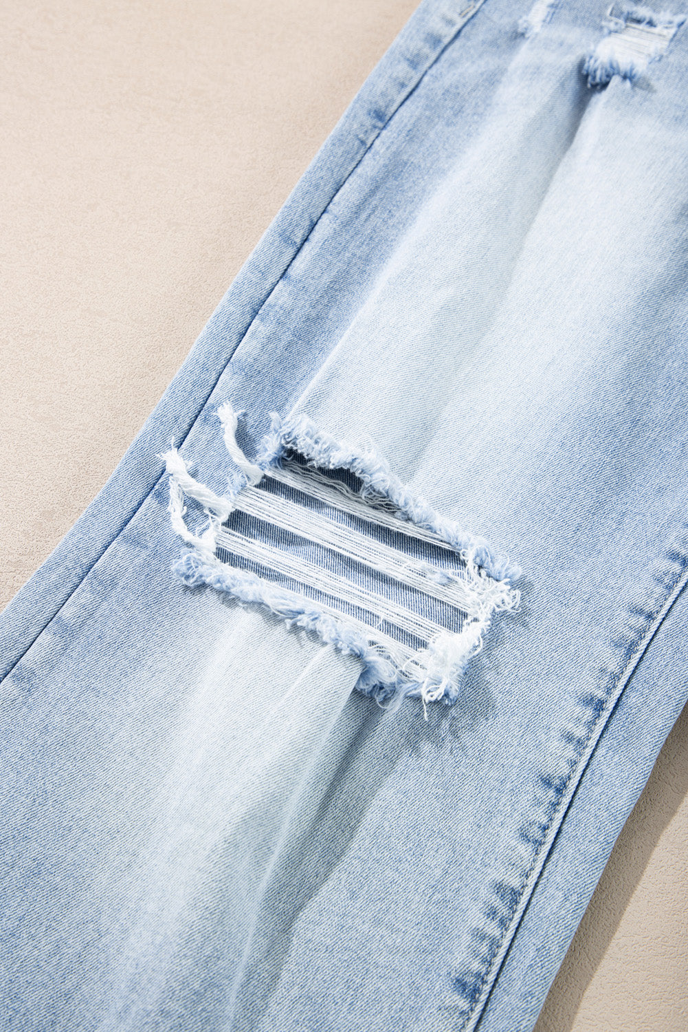 Beau Blue Light Wash Distressed Flare Jeans Jeans JT's Designer Fashion