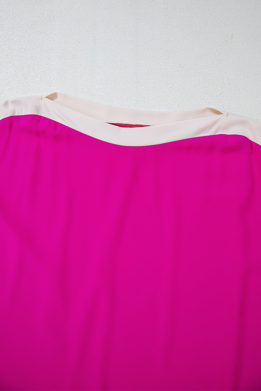 Rose Red Oversized Color Block Boat Neck Tunic Blouse Blouses & Shirts JT's Designer Fashion