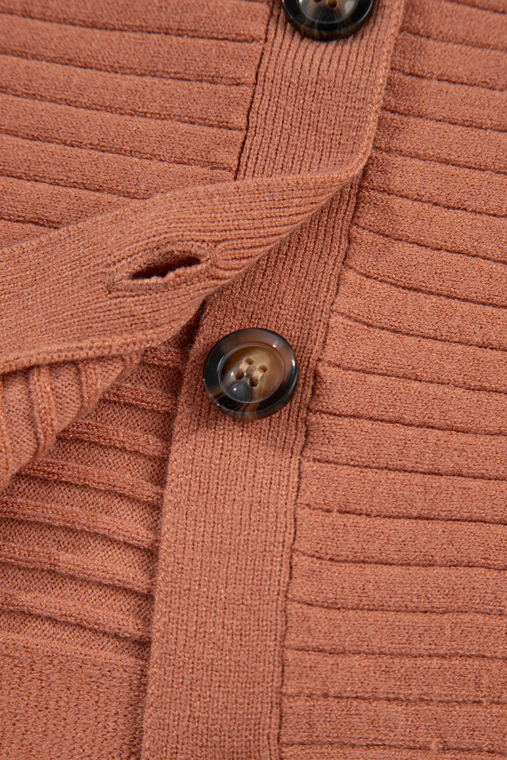 Apricot Pink Wide Rib Knit Button Front Dolman Sleeve Sweater Cardigan Cardigans JT's Designer Fashion