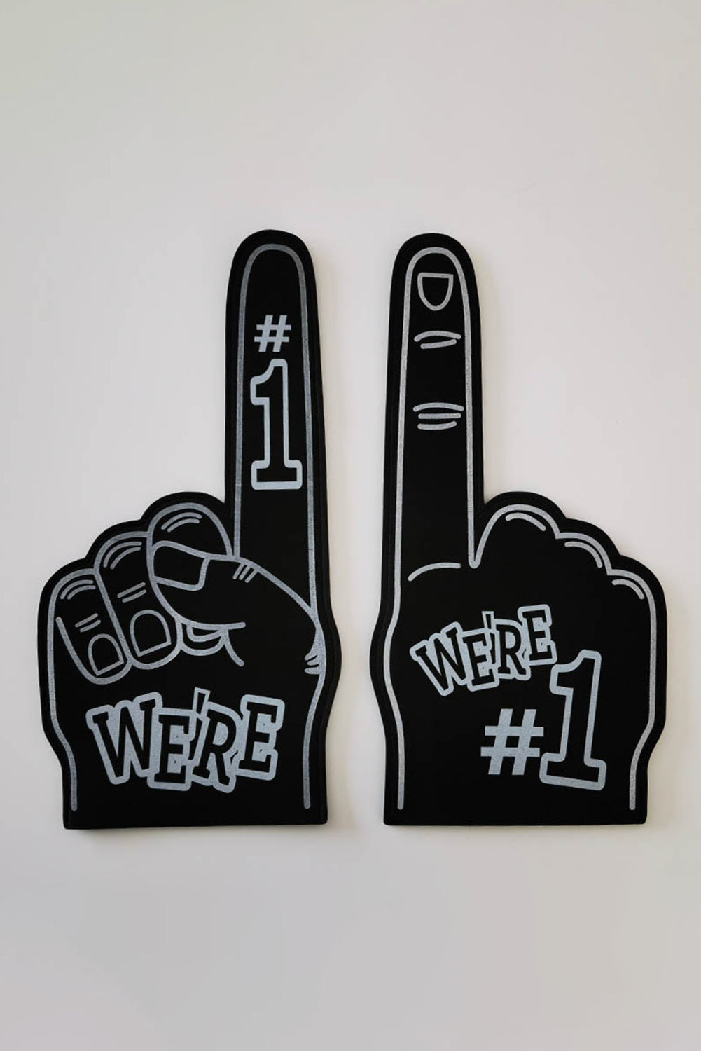 Black WE’RE NO.1 Game Day EVA Foam Cheering Gloves Other Accessories JT's Designer Fashion