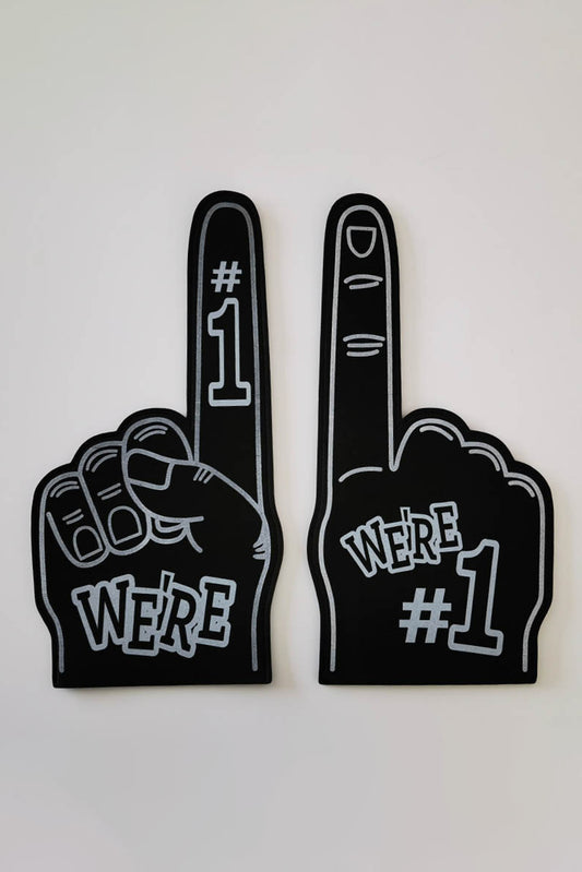 Black WE’RE NO.1 Game Day EVA Foam Cheering Gloves Other Accessories JT's Designer Fashion