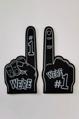 Black WE’RE NO.1 Game Day EVA Foam Cheering Gloves Other Accessories JT's Designer Fashion