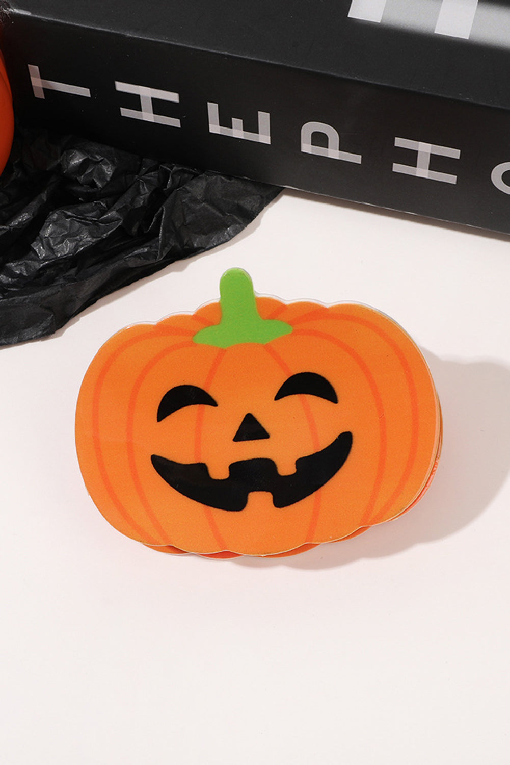 Orange Halloween Pumpkin Face Hair Claw Headwear JT's Designer Fashion