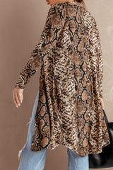 Snake Print Long Cardigan Sweaters & Cardigans JT's Designer Fashion