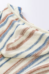 Multicolor Striped Knit Kangaroo Pocket Hooded Sweater Sweaters & Cardigans JT's Designer Fashion