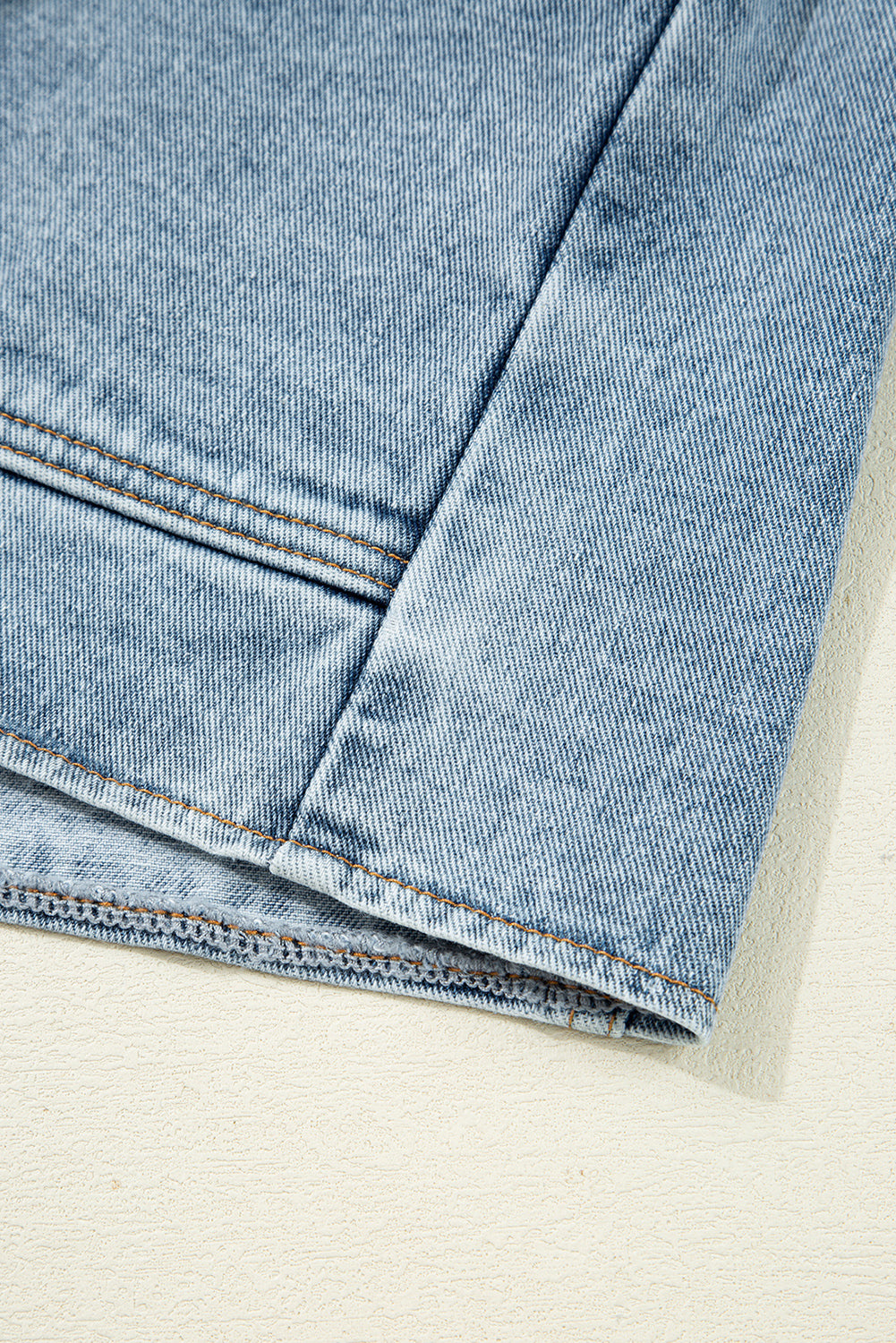 Myosotis Scallop Trim Collar Patched Pocket Button Up Denim Jacket Denim Jackets JT's Designer Fashion