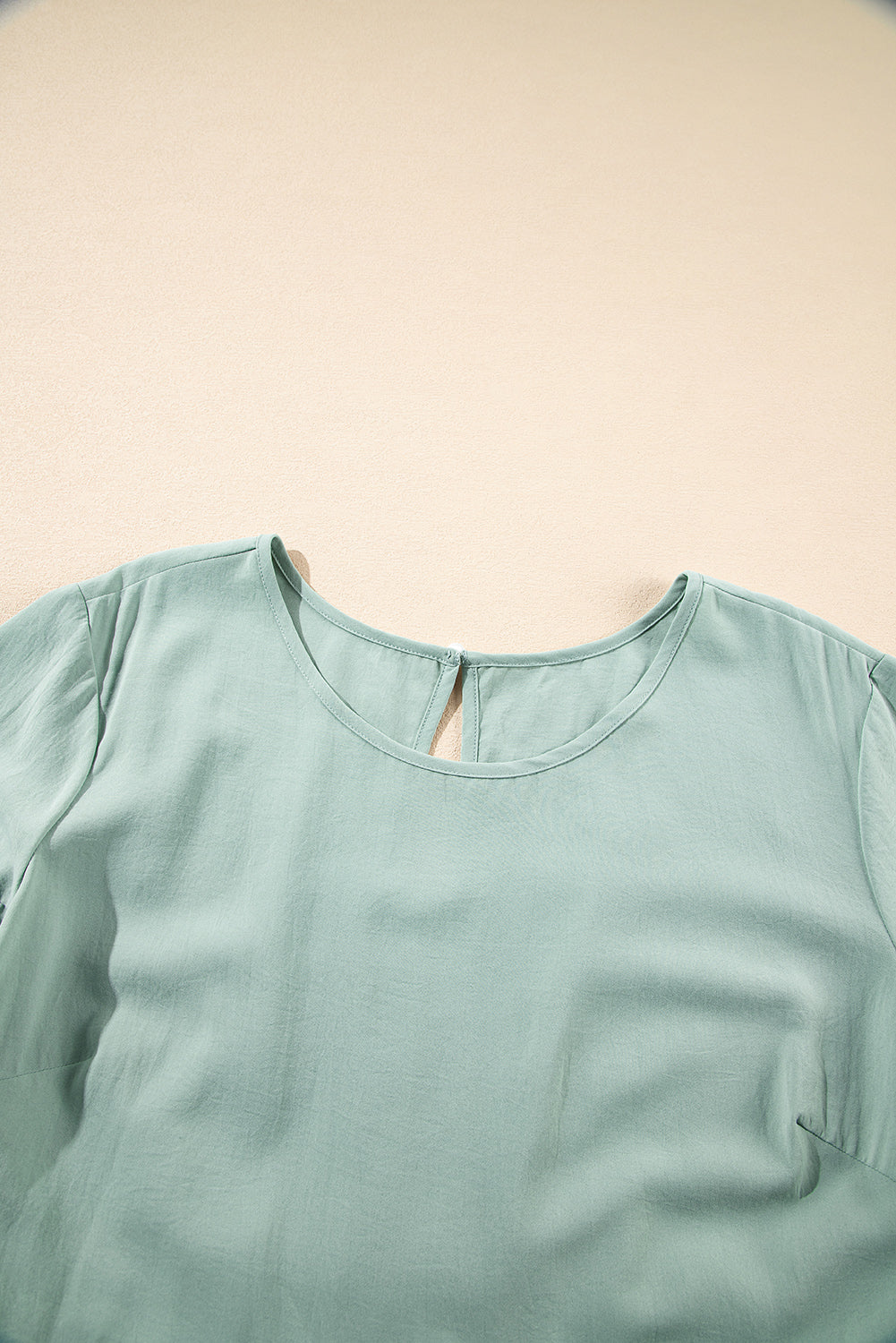 Grass Green Ruffle Trim Short Sleeve Plus Size Flared Mini Dress Plus Size Mini Dresses JT's Designer Fashion