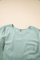 Grass Green Ruffle Trim Short Sleeve Plus Size Flared Mini Dress Plus Size Mini Dresses JT's Designer Fashion