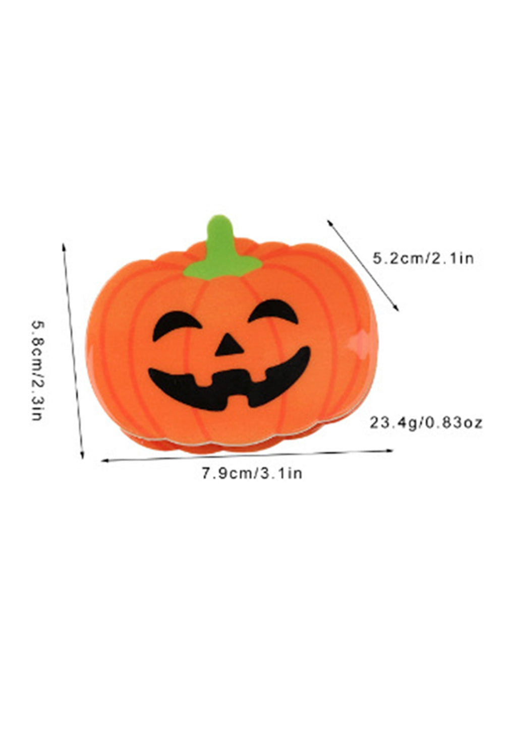 Orange Halloween Pumpkin Face Hair Claw Headwear JT's Designer Fashion