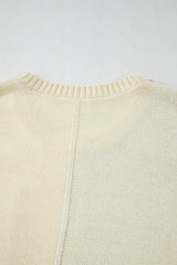 Mist Green Plus Size Cable Knit Color Block Drop Shoulder Sweater Plus Size Sweaters & Cardigans JT's Designer Fashion