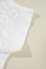 White Leopard Jacquard Quarter Zip Tee and Shorts Set Short Sets JT's Designer Fashion