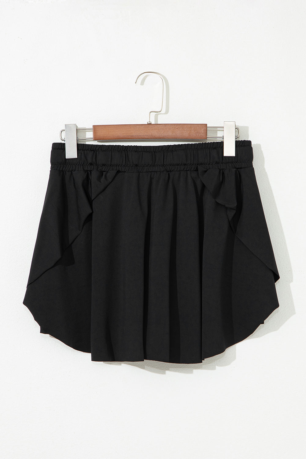 Black Drawstring High Waist Lined Tennis Skorts Skirts & Petticoat JT's Designer Fashion